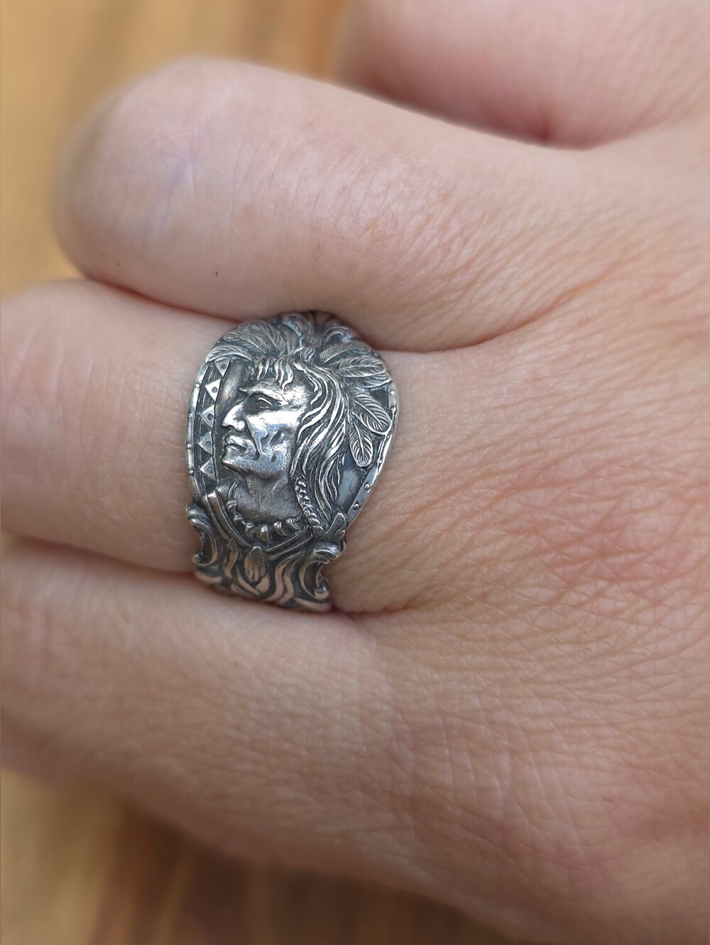 Vintage | Sterling Silver | Native American Spoon Ring | Dainty | Size 7.5